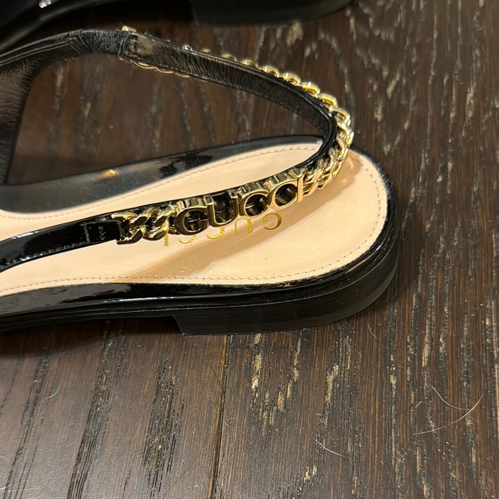 Gucci Black Patent Leather Slingback Pumps - Picture 3 of 12